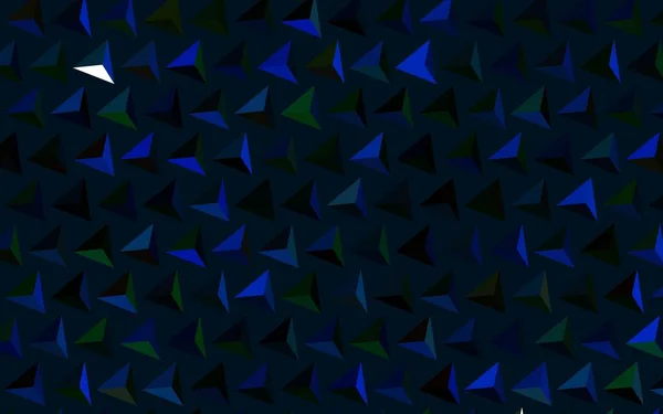 Mörkblå Grön Vektor Mall Med Kristaller Trianglar Glitter Abstrakt Illustration — Stock vektor