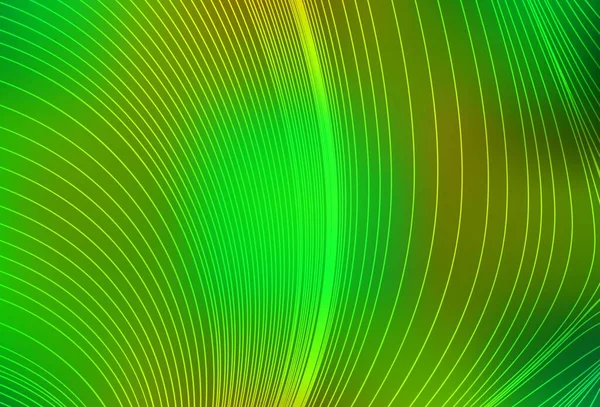 Verde Claro Layout Vetorial Amarelo Com Linhas Planas Ilustração Brilhante — Vetor de Stock