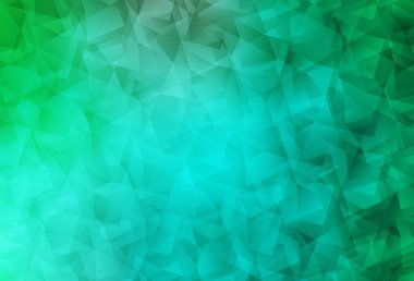 Açık yeşil vektör çokgen arkaplanı. Üçgenli renkli soyut çizimler. İşiniz için yepyeni bir tasarım..