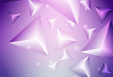 Üçgenli açık pembe vektör arkaplanı. Soyut arkaplanda renkli eğimli üçgenler. İniş sayfası için modern şablon.