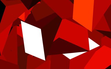 Koyu turuncu vektör düzeni çizgiler, üçgenler. Üçgen şekilli ışıltılı soyut çizimler. Kartvizitiniz için modern tasarım.