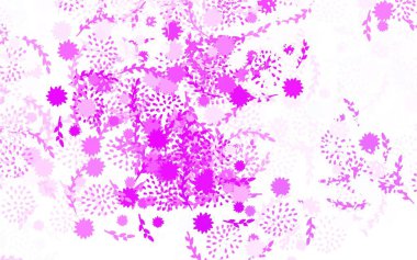 Çiçeklerle açık mor vektör karalama düzeni soyut çizim ve karalama tarzında çiçekler. Web siteniz için Doodle tasarımı.