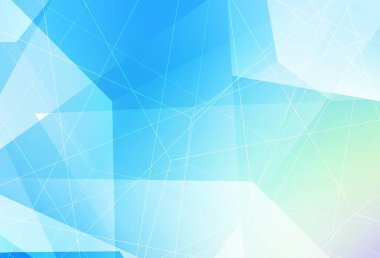 Açık mavi, üçgen şekilli yeşil vektör dokusu. Üçgenli soyut gradyan çizimi. Broşürler, broşürler için desen
