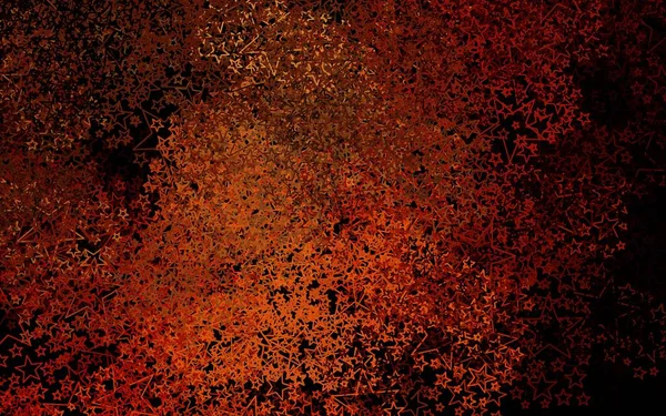 Dark Orange Vector Pattern Christmas Stars Decorative Shining Illustration Stars — Stock Vector