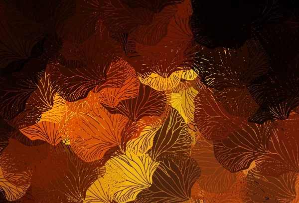 Dark Orange Vektor Abstraktes Design Mit Blättern Bunte Abstrakte Illustration — Stockvektor