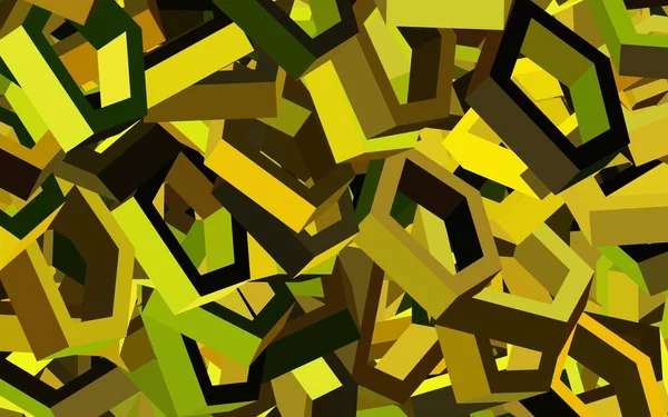 Donkergroen Geel Vectorpatroon Met Kleurrijke Zeshoeken Illustratie Met Set Kleurrijke — Stockvector