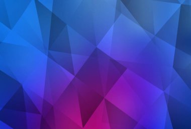 Açık Pembe, Mavi vektör çokgen arkaplan. Çokgen tarzda tamamen yeni bir renk çizimi. Web siteniz için yeni bir doku.