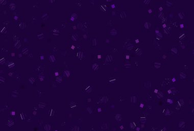 Açık Mor, pembe vektör desenli, daireli, küplü. Çemberler, üçgenler ve küplerle soyut gradyan çizimi. Reklamlar için desen.