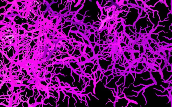 Темно Рожевий Векторний Каракулі Листям Гілками Абстрактна Ілюстрація Листям Гілками — стоковий вектор