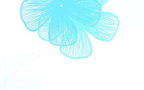 Jasnoniebieski Zielony Wektor Układ Doodle Kwiatami Brokat Abstrakcyjna Ilustracja Kwiatami — Wektor stockowy