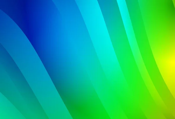 Azul Claro Fondo Vector Verde Con Líneas Curvas Ilustración Abstracta — Vector de stock