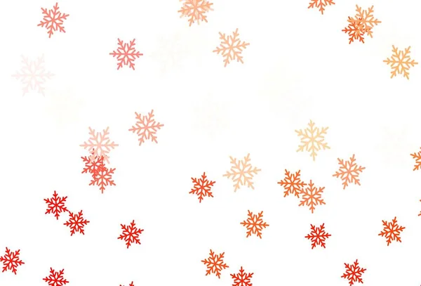 Fond Vectoriel Rouge Clair Avec Flocons Neige Noël Étoiles Illustration — Image vectorielle