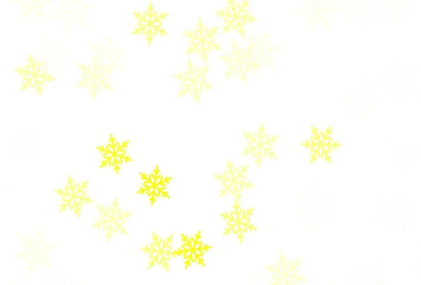 Light Green Yellow Vector Texture Colored Snowflakes Stars Shining Colorful — Stock Vector