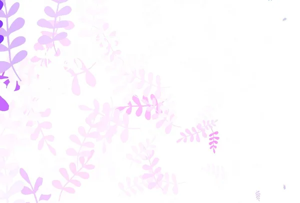 Luz Púrpura Rosa Vector Elegante Fondo Pantalla Con Hojas Diseño — Vector de stock