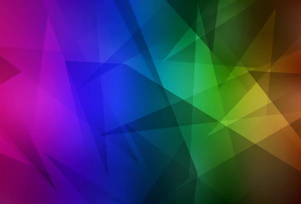 Sötét Multicolor Vektor Minta Sokszögletű Stílusban Háromszögek Elvont Háttér Színes — Stock Vector