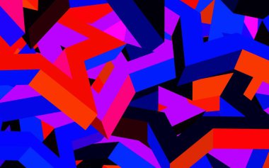 Koyu mavi, gökyüzü yıldızlı kırmızı vektör şablonu. Bulanık arkaplanda gradyanı olan yıldızlar. Fütürist reklamlar ve kitapçıklar için şablon.