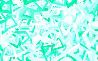 Memphis şekilli açık yeşil vektör arkaplanı. Soyut tarzda rengarenk gradyan şekilleri olan bir resim. Duvar kağıtları için zarif tasarım.