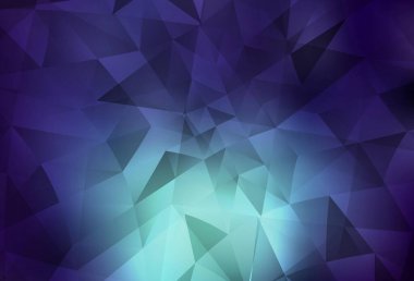 Koyu mavi, yeşil vektör soyut çokgen şablon. Zarif üçgenleri olan soyut çizimler. Cep telefonunun arka planının şablonu.