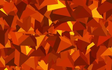 Koyu turuncu vektör arkaplanı, çizgiler, üçgenler. Renkli üçgenli modern soyut illüstrasyon. Broşürler, broşürler için desen