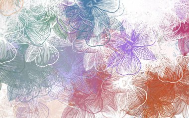 Çiçekli çok renkli hafif vektör deseni. Çiçekli zarif, parlak bir illüstrasyon. Tasarımınız için yeni şablon.