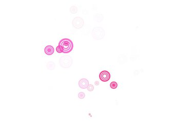 Kabarcıklı açık pembe vektör arka planı. Doğa tarzında bulanık halkaları olan güzel renkli çizimler. Marka kitabınız için yeni şablon.