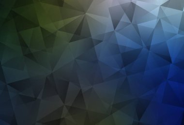 Koyu mavi, yeşil vektör çokgen desen. Çokgen şekilli bir örnek. Pankartın için tamamen yeni bir şablon.