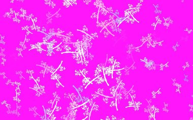 Açık Mor, pembe vektör, dallı doğal zemin. Soyut şablona karalamalar çizilmiş bir resim. Duvar kağıtları, boyama kitapları için desen.