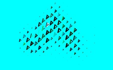 Koyu mavi, kristalli yeşil vektör şablonu, üçgenler. Doğa tarzında üçgenleri olan güzel bir çizim. İniş sayfası için modern şablon.