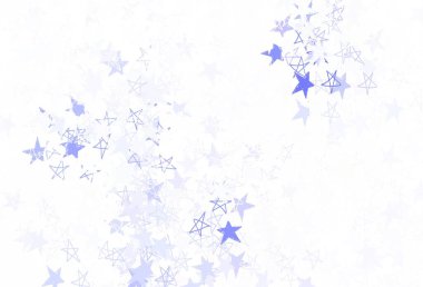 Parlak yıldızlı açık mor vektör düzeni. Soyut şablondaki yıldızlarla dekoratif parlak illüstrasyon. Astronomi web siteleri için desen.