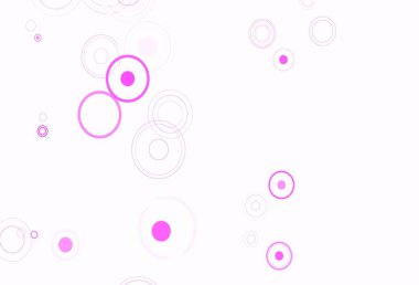 Noktalı açık pembe vektör arkaplanı. Soyut arka planda bulanık kabarcıklar ve renkli gradyan. Güzel web siteleri için desen.