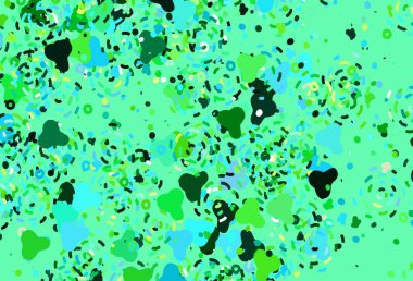 Açık mavi, rastgele şekilli yeşil vektör deseni. Soyut gradyan şekilli basit renkli çizimler. Bir cep telefonu için arka plan.