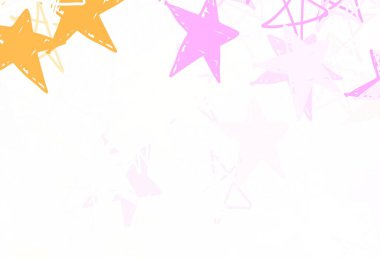 Açık Pembe, parlak yıldızlı sarı vektör düzeni. Yıldızlı parlak renkli illüstrasyon. Astroloji web siteleri için desen.