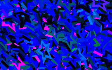 Açık mavi, Noel yıldızlı kırmızı vektör deseni. Bulanık arkaplanda gradyanı olan yıldızlar. Astroloji web siteleri için desen.