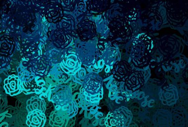 Koyu mavi, kaotik şekilli yeşil vektör şablonu. Rastgele şekillerle soyut tarzda dekoratif tasarım. Bir cep telefonu için arka plan.