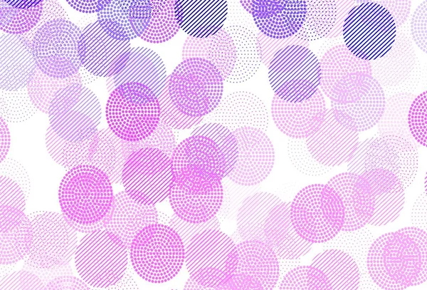 Světle Fialová Vektorová Textura Disky Abstraktní Ilustrace Barevnými Bublinami Přírodním — Stockový vektor