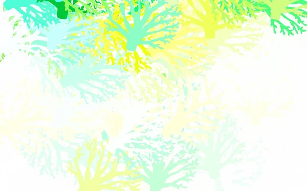 Light Blue Green Vector Doodle Background Φύλλα Κλαδιά Σκίτσο Μουντζούρες — Διανυσματικό Αρχείο