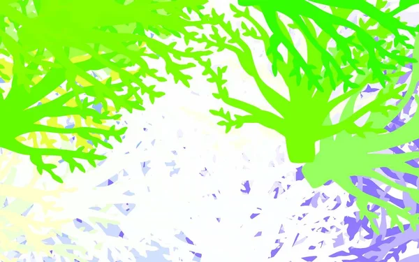 Rose Clair Motif Abstrait Vectoriel Vert Avec Feuilles Branches Doodle — Image vectorielle