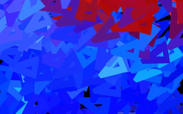 Azul Oscuro Fondo Vector Rojo Con Líneas Triángulos Ilustración Abstracta — Archivo Imágenes Vectoriales