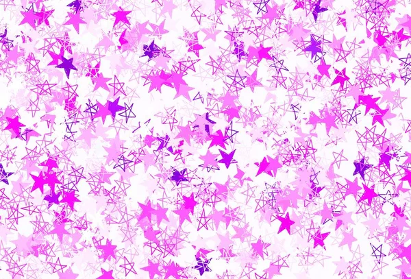 Fundo Vetor Rosa Claro Com Estrelas Pequenas Grandes Estrelas Fundo — Vetor de Stock