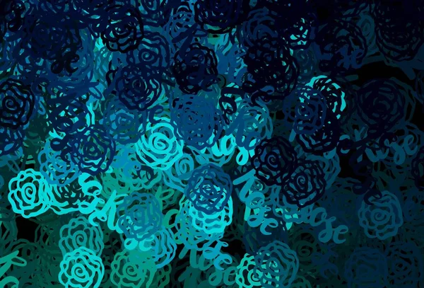 Темно Синій Зелений Векторний Шаблон Хаотичними Формами Декоративний Дизайн Абстрактному — стоковий вектор