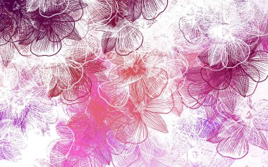 Açık pembe, çiçekli sarı vektör soyut tasarımı. Çiçekli yepyeni renkli bir illüstrasyon. İşiniz için en iyi tasarım..