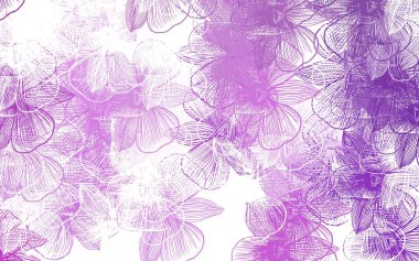 Hafif Mor vektör çizim şablonu. Çiçekli. Beyaz arka planda doğal bir çiçek. Web sitesi yöneticileri ve tasarımları için desen.