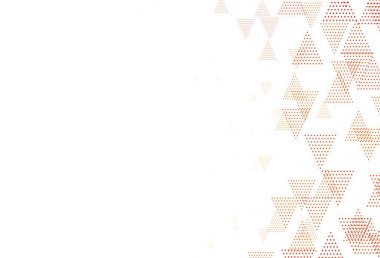 Dairesel çokgen biçimli açık kırmızı vektör arkaplanı. Renkli daireler, üçgenler çizilmiş bir resim. Web siteleri için desen.