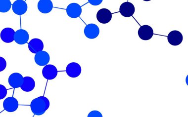 Yapay zeka yapısına sahip hafif BLUE vektör şablonu. Soyut şablondaki yapay zeka şekilleriyle parlayan illüstrasyon. Poster ve teknoloji sembolü.