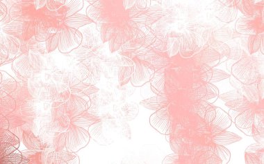 Açık kırmızı vektör çiçekli zarif arka plan. Beyaz arka planda çiçeklerin dekoratif tasarımı. İşiniz için yeni tasarım.