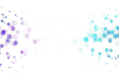 Açık pembe, küreli mavi vektör deseni. Doğa tarzında renkli baloncuklu soyut illüstrasyon. Marka kitabınız için yeni şablon.