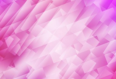 Açık Pembe vektör arkaplanı çokgen biçiminde. Renkli dikdörtgenleri olan bir resim. Reklamlar için desen.