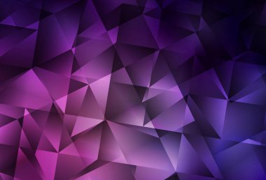 Koyu pembe vektör üçgen arkaplan. Üçgenli renkli soyut çizimler. Arkaplanlarınız için desenli desen.