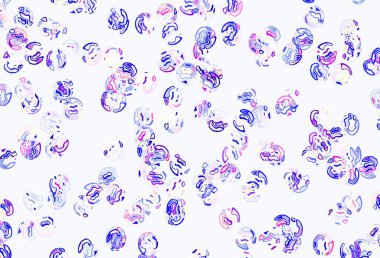 Açık pembe, diskleri olan mavi vektör dokusu. Doğa tarzında renkli baloncuklu soyut illüstrasyon. Marka kitabınız için yeni şablon.