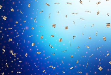 Doğum günü tarzında koyu mavi vektör dokusu. Renkli Noel şeyleri ile soyut gradyan çizimi. Harfler ve tipografi için şablon.